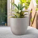 Kante 18 Inch Dia Round Concrete Planter, Indoor Outdoor Large Plant Pot - Image 6