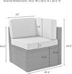 Crosley Furniture Palm Harbor Corner Outdoor Sectional Chair, Wicker Patio - Image 3