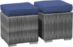 Patiorama 2 Pieces Assembled Outdoor Patio Ottoman, Indoor Outdoor All-Weather by Patiorama