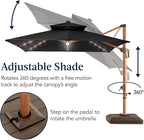 Best Choice Products 10ft Square Cantilever Patio Umbrella w/Base Included - Image 8