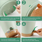 Self Watering Green Plastic Plant Pot Flower Planters - Image 4