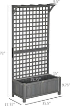 Outsunny Wood Planter with Trellis, Raised Garden Bed - Image 7