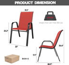 Patio Chairs Set of 8, Stackable Outdoor Dining Chairs - Image 8