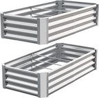 Galvanized Raised Garden Bed, Outdoor Planter Box Metal Patio Kit Planting Bed - Image 8