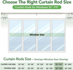 Curtain Rods for Windows 32 to 170, 1 Inch Adjustable Heavy Duty Long Window - Image 7