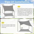 HappyTrends Sun Shade Sail, Heavy Duty UV Protection Beach Shade Canopy Wind - Image 6