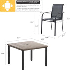 VICLLAX Outdoor Dining Set for 4, 5 Pieces Patio Dining Furniture Set - Image 7