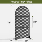 Casaphoria 72" H x 35" W Arched Metal Privacy Screen - Image 8