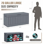 JUMMICO 78 Gallon Outdoor Deck Box Large Resin Storage Box - Image 5