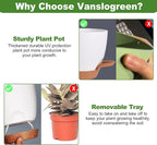 Flower Pots, 8/7/6.5/6/5.5/5 Inch Self Watering Planters - Image 3