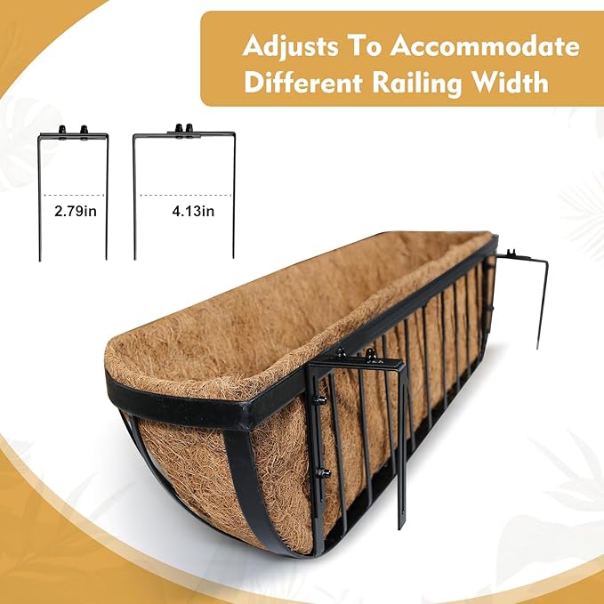 2 Pack 30 Inch Window Deck Railing Planter Boxes - Image 3