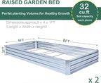 Galvanized Raised Garden Beds for Vegetables Large Metal Planter Box Steel Kit - Image 3