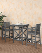 HDPE Outdoor Bar Table, All Weather HDPE Patio High Top Pub Table, Square HDPE - Image 3
