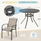 AECOJOY 5 Piece Patio Table and Chair Set - Image 3