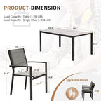 Devoko Patio Dining Set 7 Piece Outdoor Furniture - Image 3