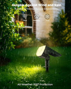 6 Packs Solar Spot Lights Outdoor, 64 LED 3000K Solar Lights Outdoor, IP67 - Image 7