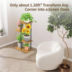 LASZOLA Black 3 Tiered Wood Plant Stand Indoor - Image 5