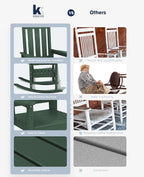 KINGYES Oversized Outdoor Rocking Chair, All-Weather Patio Rocking Chairs - Image 8