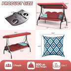 3 Seat Outdoor Porch Patio Swing - Image 7