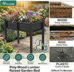 YITAHOME Elevated Garden Bed Poly-Wood All-Weather Raised Garden Bed - Image 4