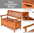 Tangkula Outdoor Wood Storage Bench Deck Box, Entryway Porch Storage Bench - Image 7