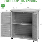Outdoor Potting Bench with Storage Cabinet and Metal Top, Wood Workstation - Image 5