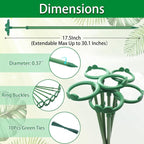 Extendable Plant Stakes, Length Scalable from 17.5IN to 30.1IN Plant Support - Image 2