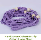 Macrame Plant Hanger, Wood Beads Cotton Hanging Planter Holder - Image 9