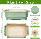 Bonsai Pots - 13.7 Inch Rectangle Ceramic Pots - Image 2