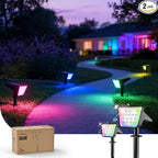 Philips 2 Packs Solar RGBW Spot Lights Outdoor, 18 LED Solar Powered Landscape by PhilipsLightingLED