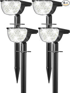 Solar Lights Outdoor Waterproof IP65, Solar Powered 76 LED 3 Lighting Modes by GKGG