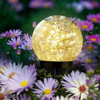 Solar Garden Lights Outdoor Waterproof, 4 Pack 30 LEDs Cracked Glass Ball Light - Image 7