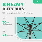 JEAREY 9FT Outdoor Patio Umbrella - Image 6