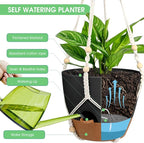 Hanging Planters for Indoor Outdoor Plants, 2 Pack Self Watering Hanging Pot - Image 3
