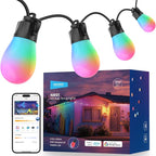 NEEWER 48ft Outdoor String Lights, App Control Smart AI RGBW Hanging Outside by Neewer
