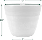 PSW Pot Collection FM30TP 12-inch Plastic/Stone/Wood Composite Large Ribbed - Image 4