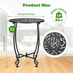 2 Pack Outdoor Side Tables for Patio, Weather Resistant Steel Patio Side Table - Image 3