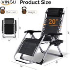 VINGLI Padded Zero Gravity Chair, Lounge Chair - Image 6