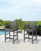 Adirondack Bar Chair Set of 2, HDPE Tall Adirondack Chairs Bar Stools - Image 2