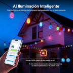 NEEWER 48ft Outdoor String Lights, App Control Smart AI RGBW Hanging Outside - Image 5