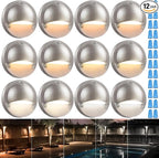 LEONLITE 12-Pack Update 5CCT LED Low Voltage Deck Lights, 180LM 3.5inch by LEONLITE