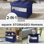 LINMAGCO Storage Ottoman Folding Foot Stool Foot Rest - Image 9