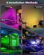T-SUN Christmas LED Flood Light, 30W RGBCW Dimmable Outdoor Smart Lights - Image 6