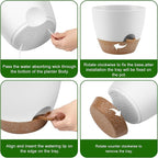 Plant Pots 10/9/8 Inch Self Watering Pots, Plastic Flower Pots, Nursery - Image 2