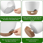 Plant Pots 10/9/8/7.5/7 Inch Self Watering Pots, Plastic Flower Pots, Nursery - Image 2