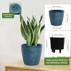 Dexceder 9x8 Inches Self Watering Planter Indoor Outdoor, Inner Pot Design - Image 3