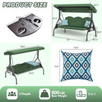 3 Seat Outdoor Porch Patio Swing - Image 7