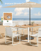 Outdoor Table and Chairs of 4, Patio Dining Sets, HDPS + Aluminum Outdoor - Image 2