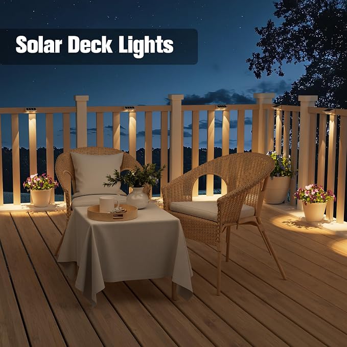 NIORSUN Solar Fence Lights, 24 Pack Solars Deck Light, Warm White Color - Image 5