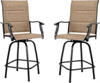 MFSTUDIO Outdoor Bar Stools Set of 2, Swivel Bar Height Patio Chairs Outdoor by MFSTUDIO